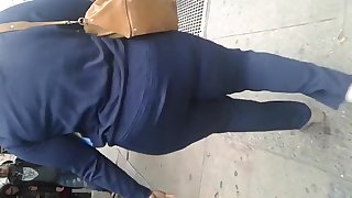 Tall thick black bbw big booty in all blue