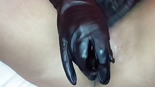 leather gloves in action