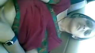 Neww Desi Aunty Meroon Saree In Car Fukng And Sukng Cute Aunty